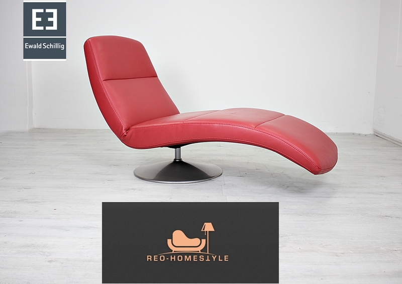 Ewald Schillig Designer Liege Sessel Relax Leder Bordeaux Sofa